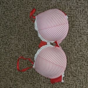 Red Eyelet Bra